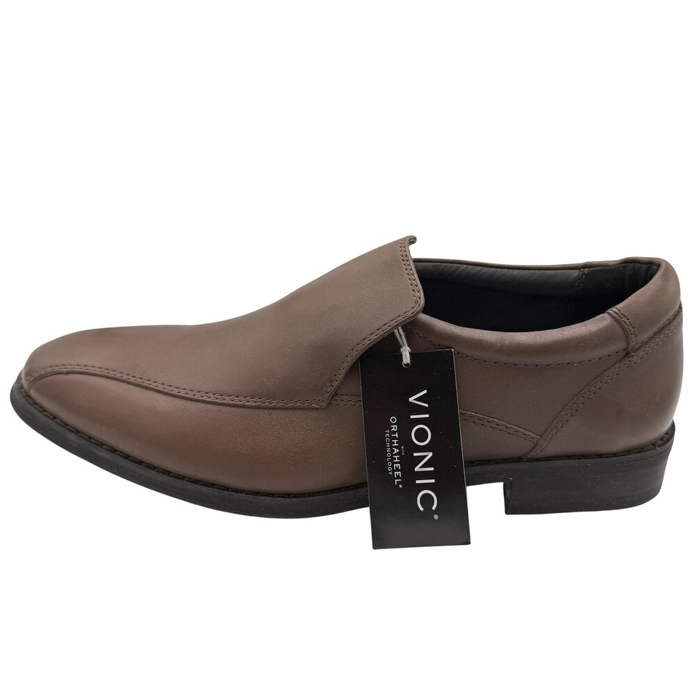 Vionic Shoes Mens Size 9 Brown Eric Slip On Dress Oxford Orthaheel Comfort